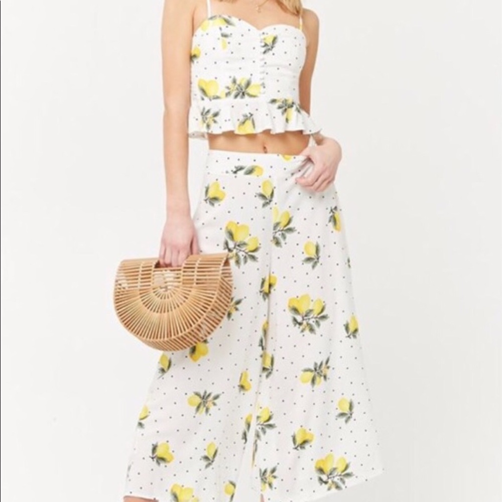 Forever 21 Lemon print pants set